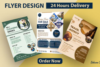 design real estate cleaning travel business restaurant menu flyer brochure