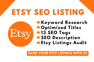 do etsy SEO listings with etsy product titles, tags and description