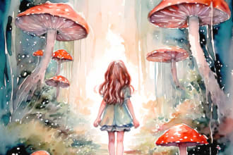 create cute watercolour style children book illustrations