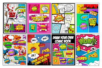 blank comic book cover design for amazon KDP