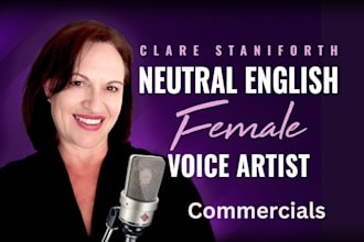 record a neutral english female voice over for a commercial