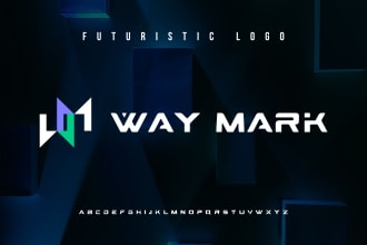 do futuristic, modern text logo for your brand