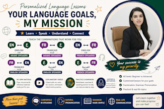 teach you french or english or arabic on zoom