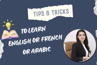 teach you french or english or arabic on zoom