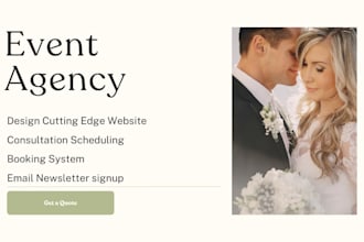 build a wordpress event agency website, design stunning landing page and logo