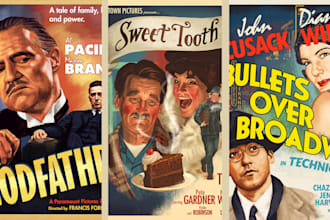 create a 1950s vintage movie poster for indie films and festival submission