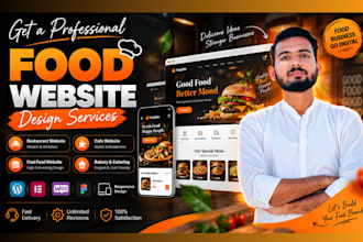 design food website, cafe, fast food, catering or bakery website