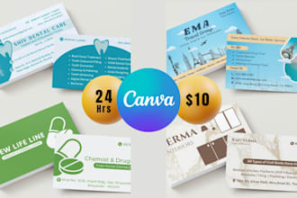do professional business card, flyer designs and anything in canva