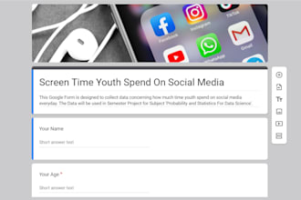 design your surveys and forms using google forms