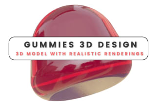 design cbd gummy 3d model with renderings
