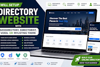 setup directory website with geodirectory, directorist, voxel or mylisting theme