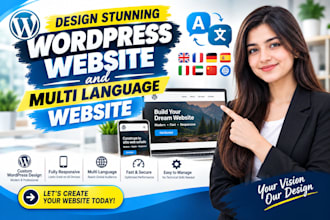 design stunning wordpress website and multi language website