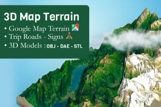 create 3d map from google location and real topographic data