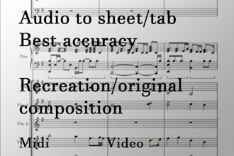 transcribe or compose sheet music for piano and more