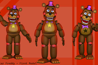 make a 3d animatronic fnaf model as an oc or for fangames