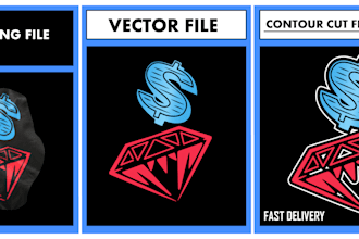 do contour cut, shape outline, stickers, die cut in vector