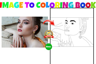 design coloring book page illustrations from your images