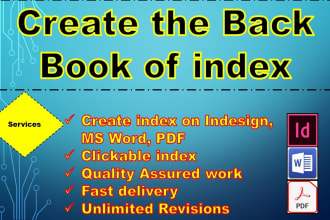 create index of book with fast service