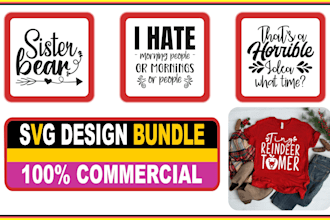 do unique svg, eps, png designs bundle for esty and others