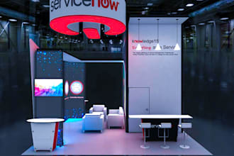 design a 3d trade show booth, stall, kiosk or expo stand