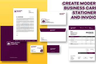 create modern business card, stationery and invoice