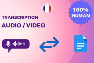 do french audio and video transcription