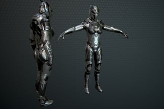 do 3d game character, 3d modeling, 3d armor, 3d object and props