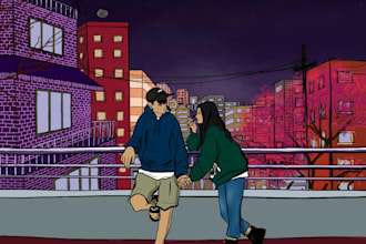create a custom animated cartoon portrait for couples and families