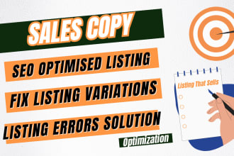 do seo amazon listing optimization content writing sales copy