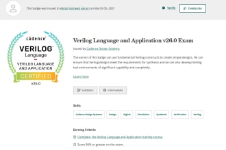 provide rtl design and verification service in verilog or systemverilog