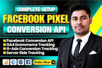 setup facebook conversion API, fb pixel, ga4 server side tracking by GTM