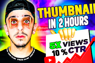 design attractive youtube thumbnail in 2hours