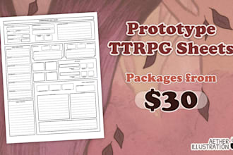 create prototype table top game sheet designs
