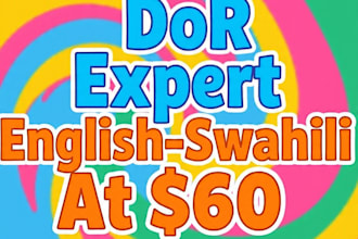 provide expert english to swahili translation and proofread