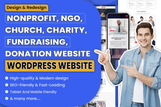 design nonprofit, ngo, church, charity, fundraising, donation, wordpress website