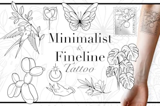 create a small, minimalistic, fine line spiritual tattoo