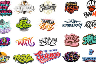 design graffiti logo sticker or apparel and crafty