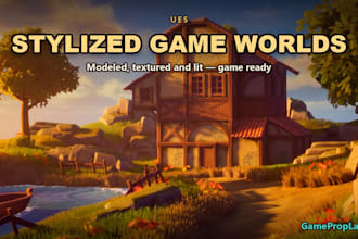 create a stylized 3d game environment for ue5