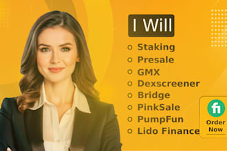 build token staking presale dapp gmx aave bridge nft on evm solana ton tron sui