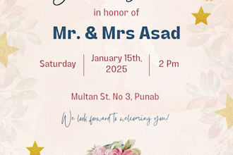 make wedding invitation, baby shower or birthday invitation