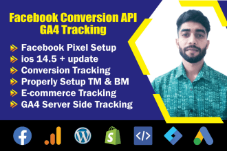 setup facebook pixel conversion API web analytics and google analytic 4 tracking