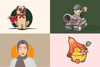 design cartoon, mascot, character and gaming logo