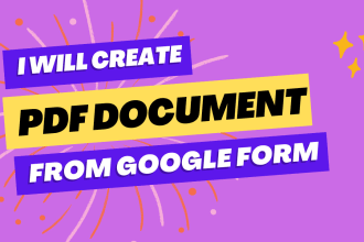 create a pdf document with google form answers with custom template