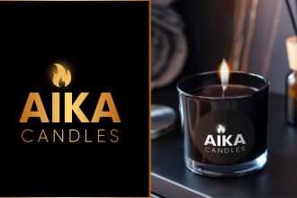 design modern luxury minimal candle logo and product label