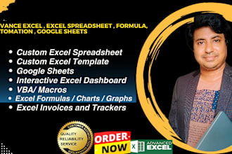 make custom excel spreadsheet, google sheets by formula, macro in 24 hours