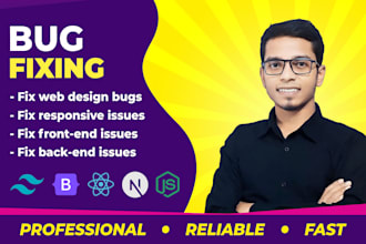 resolve bugs or issues in html, css, react, next js, node js