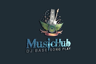 design dj, music, band, hiphop, producer, club entertainment logo