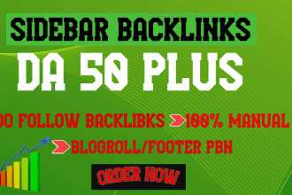 do homepage da 50 plus sidebar blogroll footer do follow backlinks for rank