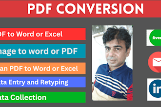do pdf conversion, scan image to pdf and word or excel