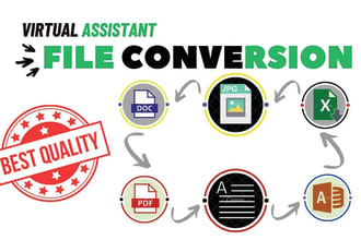 do PDF to excel, scan to word or excel, file conversion, etc